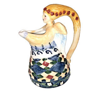 Enesco 2002 Jim Shore Small Angel Creamer Pitcher Pottery Christmas 4.5" Tall